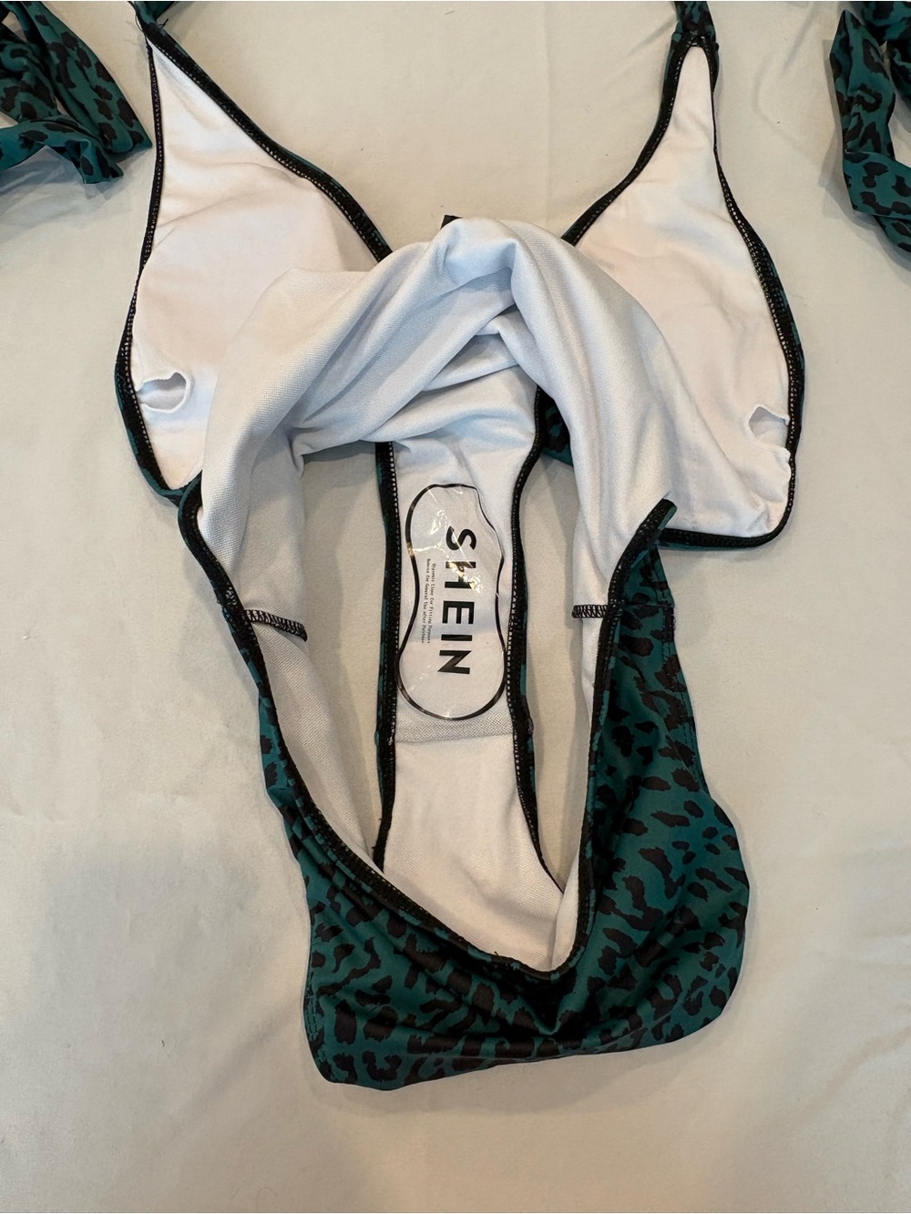 NWT Leopard-Print One-Piece Swimsuit - Picture 5 of 6
